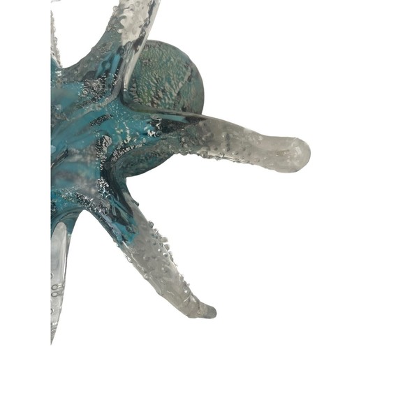 Art Glass Tropical Octopus Hand Blown Blue Black RARE Decor Paper Weight - Picture 6 of 12